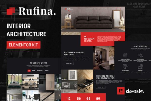 Rufina interior architecture elementor template kit